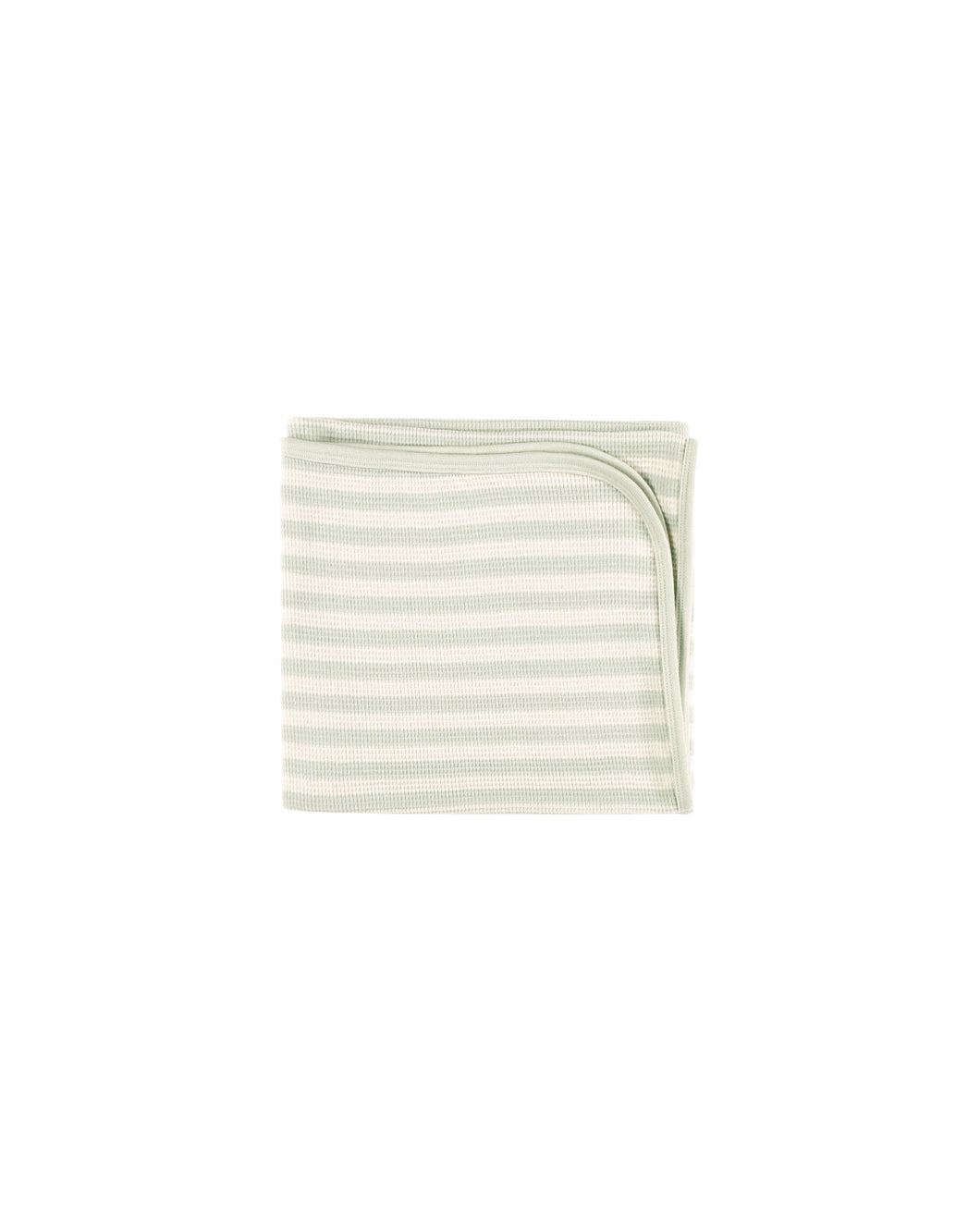 Mint Stripe Waffle Baby Blanket