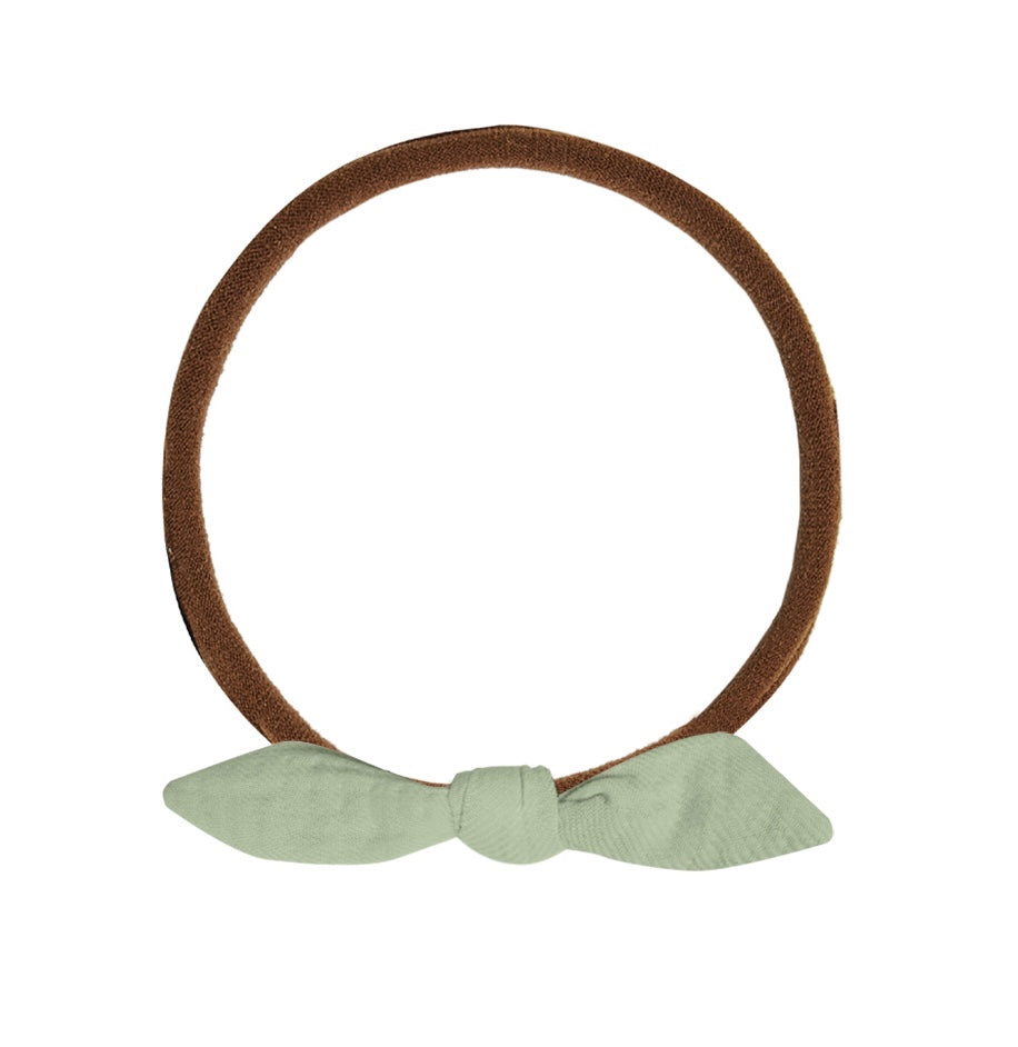 Sage Little Knot Headband - Brown Band
