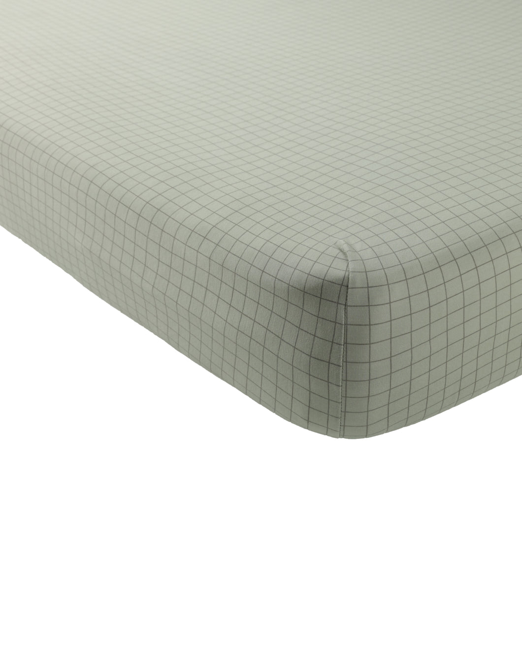 Sage Grid Bamboo Crib Sheet