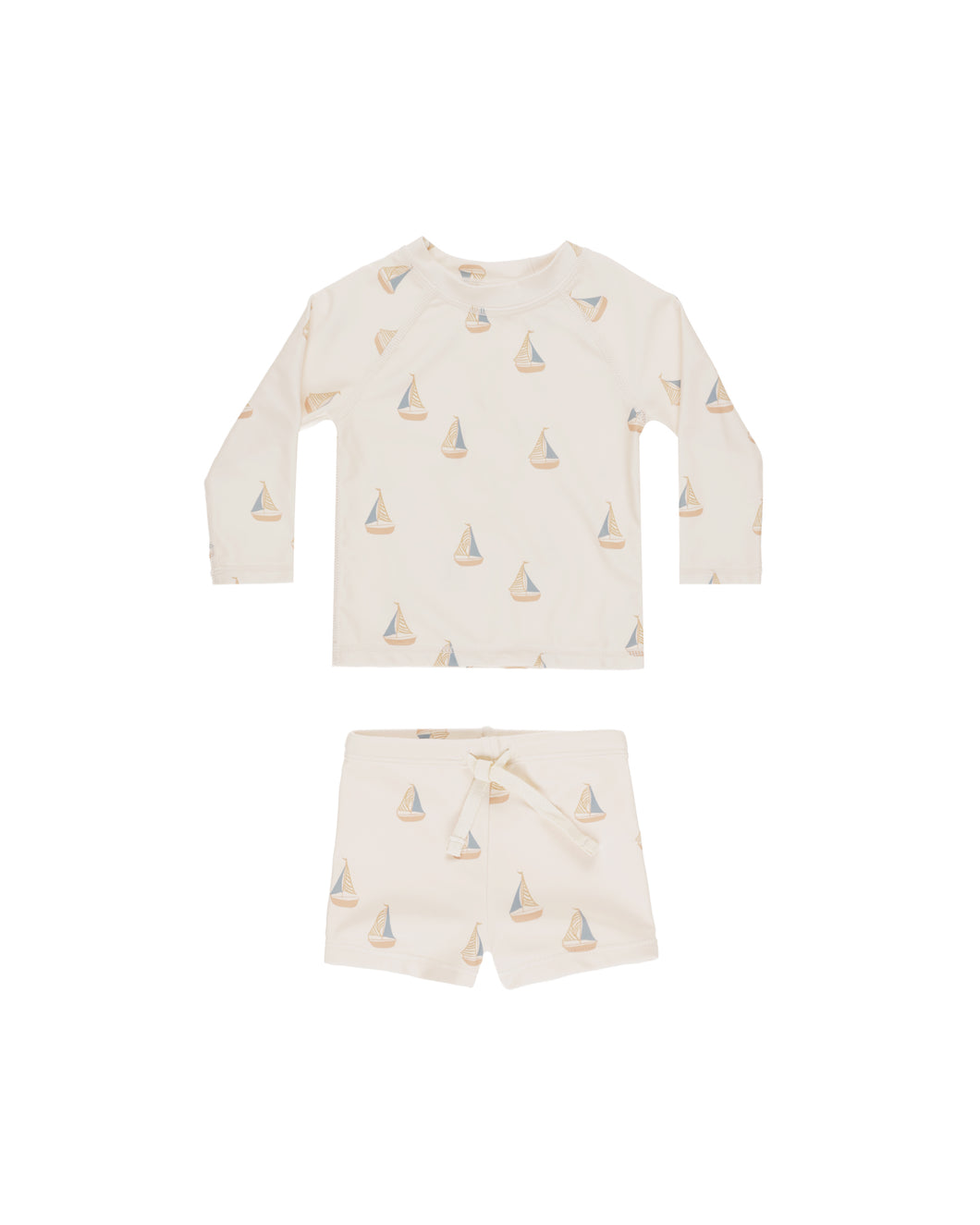 Sailboats Rashguard Swimsuit Set