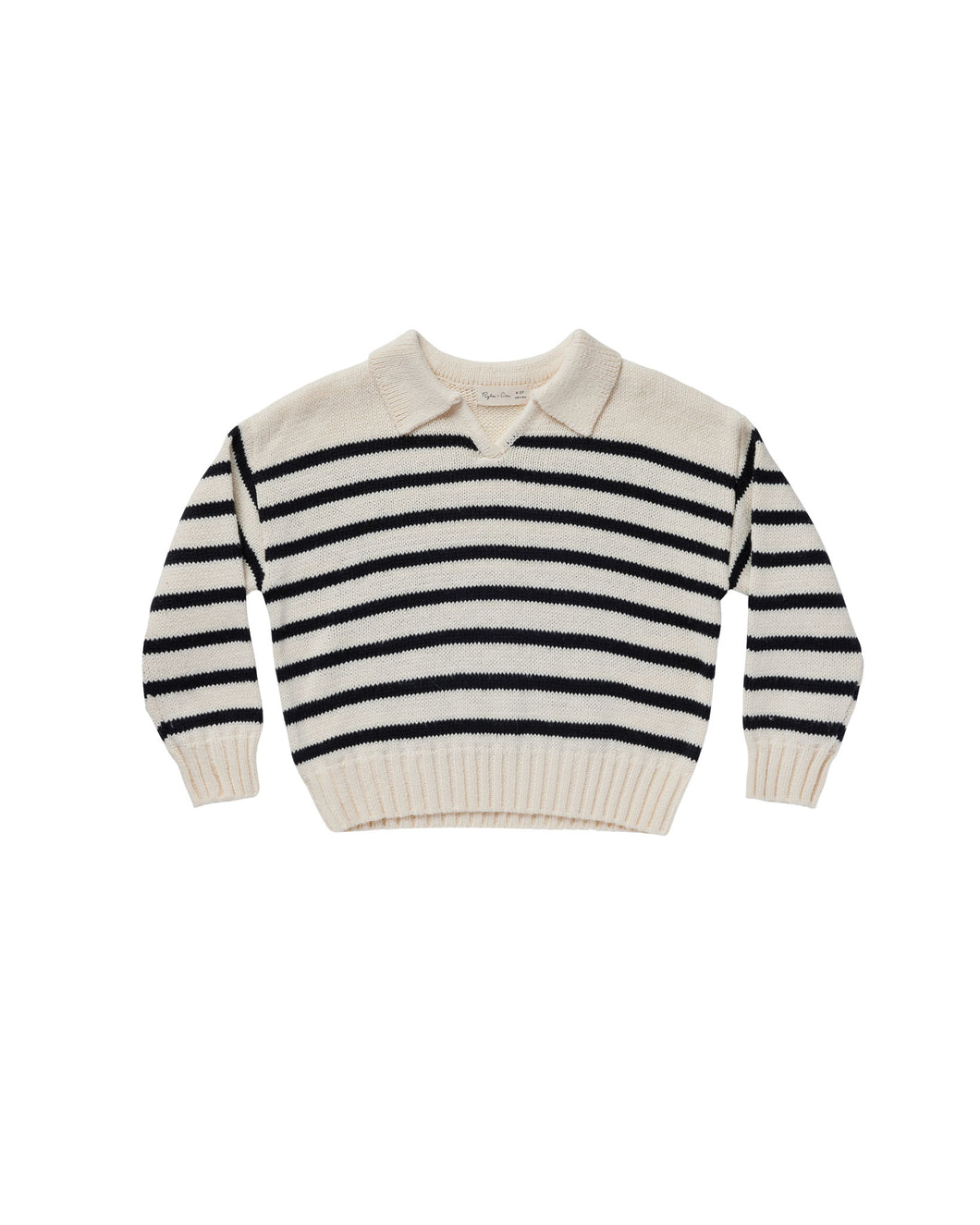 Black Striped Collared Sweater