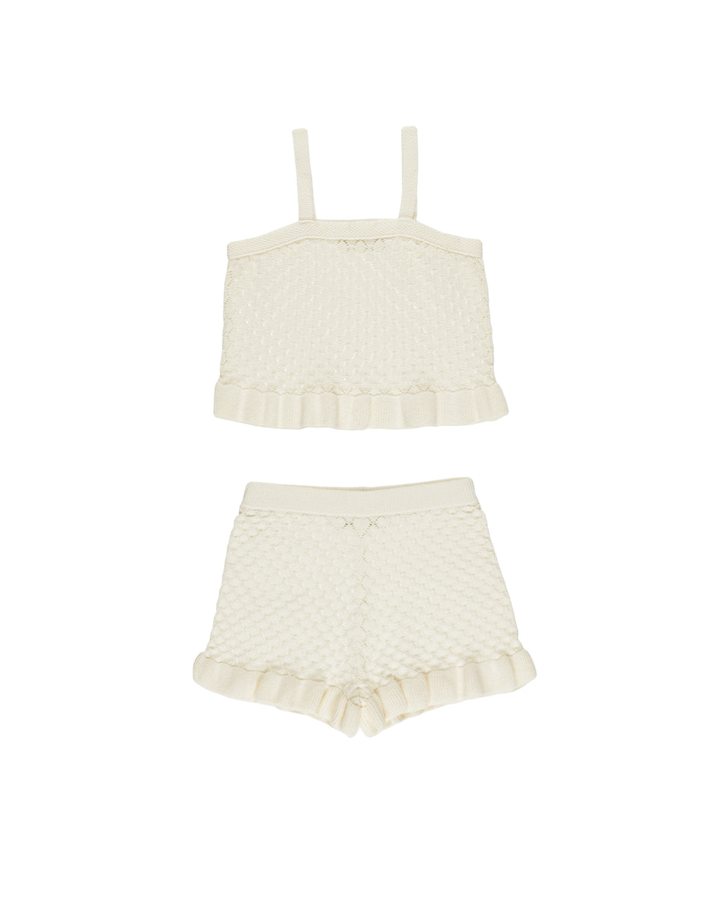 Ivory Crochet Tank Set