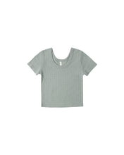 Load image into Gallery viewer, Sea Green Pointelle Tee
