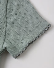 Load image into Gallery viewer, Sea Green Pointelle Tee
