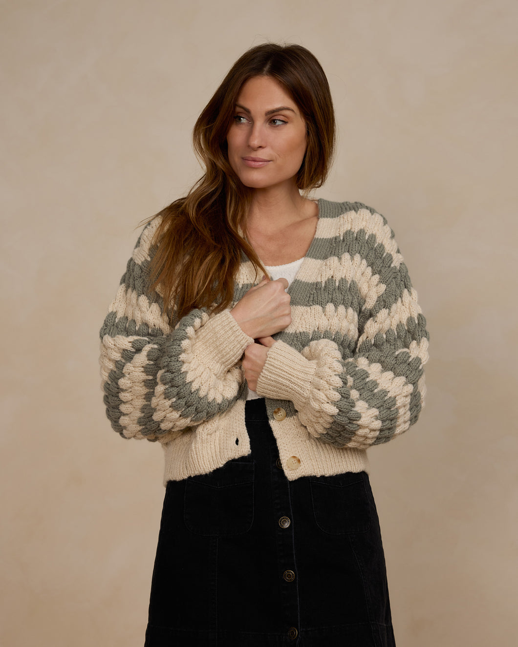 Women's Laurel Stripe Boxy Crop Cardigan