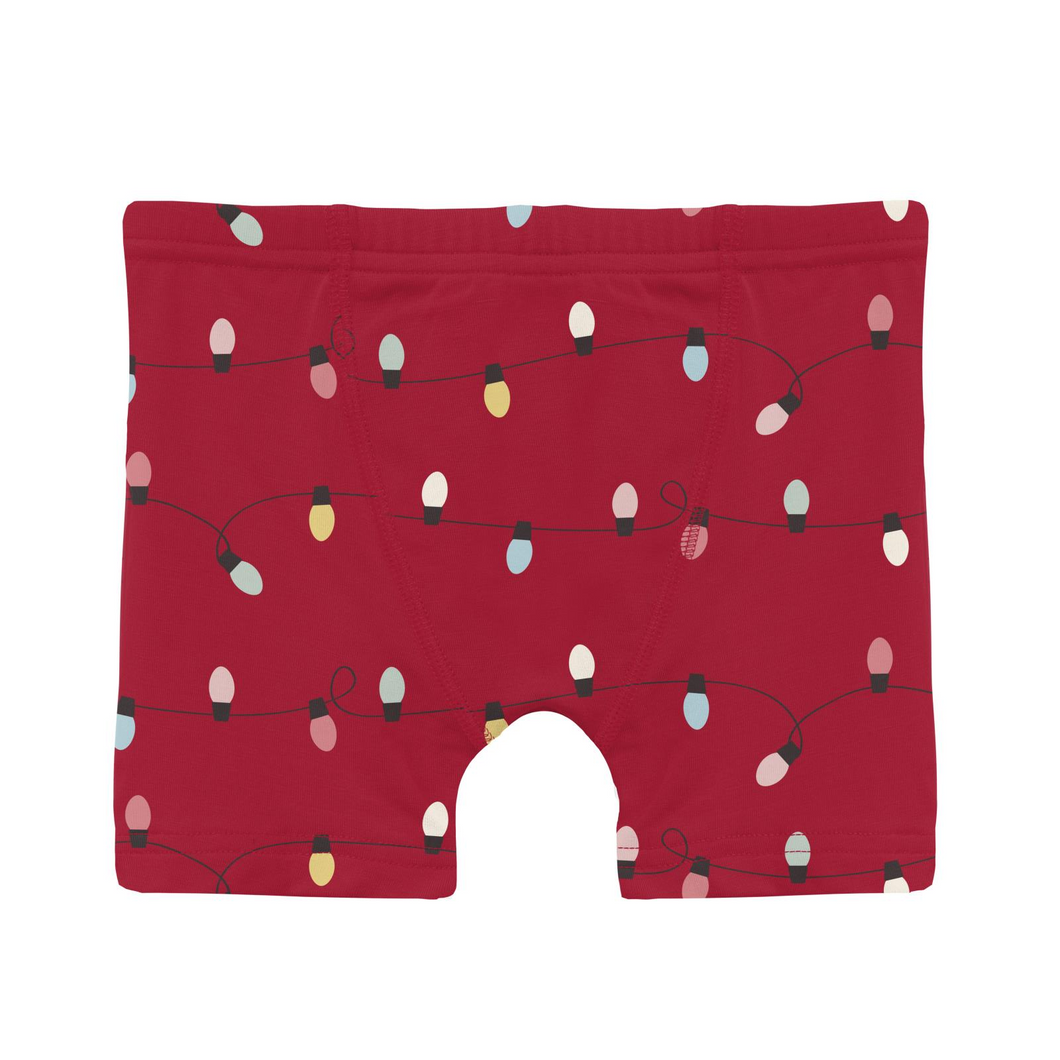 Crimson Holiday Lights Boxer Brief
