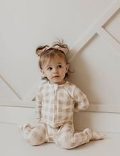 Load image into Gallery viewer, Honey Gingham Zip Romper
