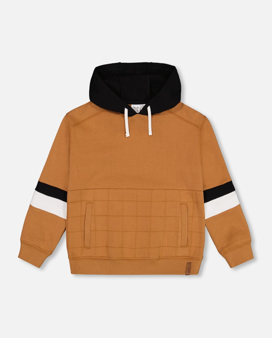 Caramel Quilted Pocket Hoodie