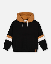 Load image into Gallery viewer, Black Quilted Pocket Hoodie
