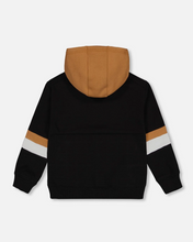 Load image into Gallery viewer, Black Quilted Pocket Hoodie
