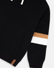 Load image into Gallery viewer, Black Quilted Pocket Hoodie
