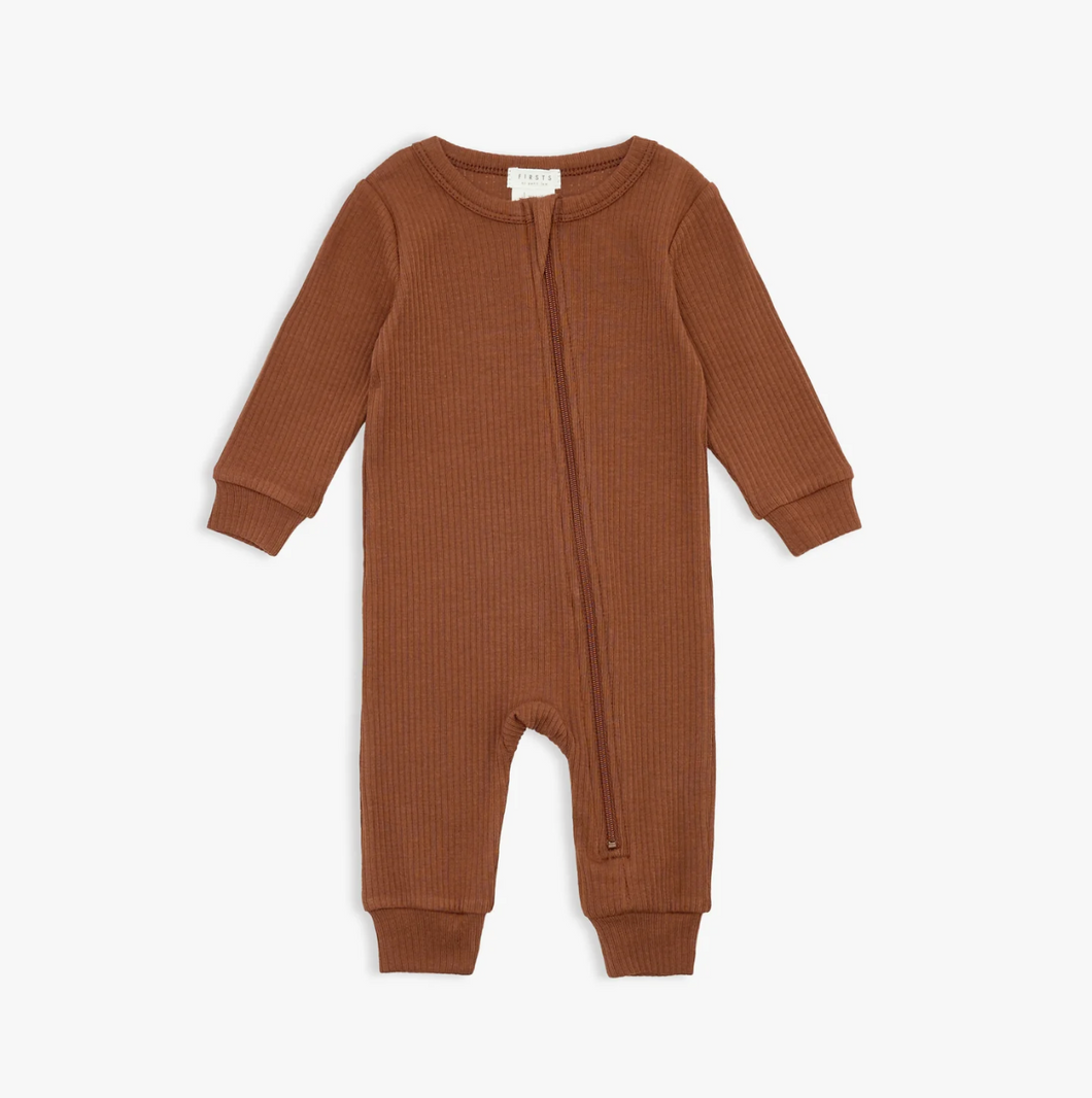 Chocolate Ribbed Coverall