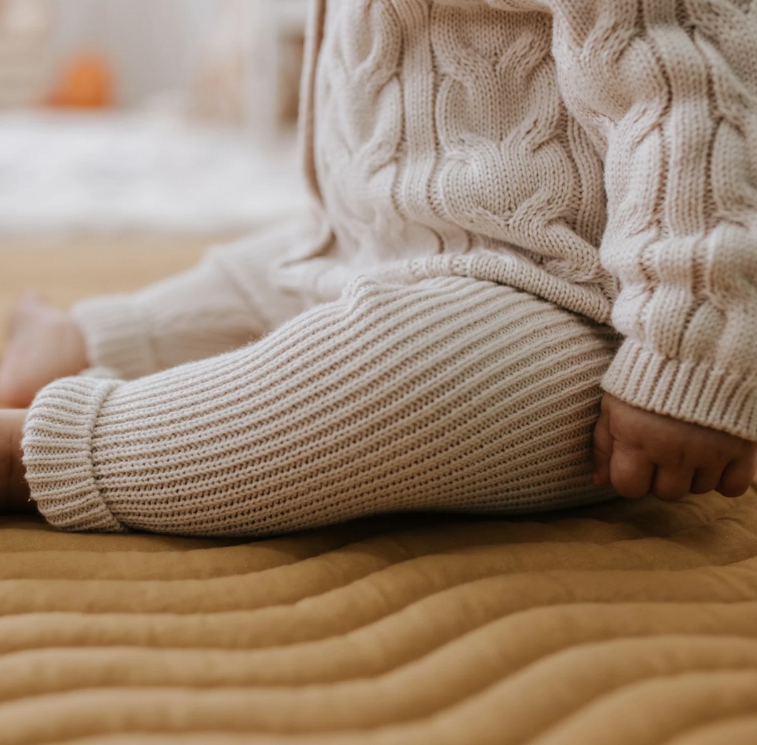 Cream Knit Leggings