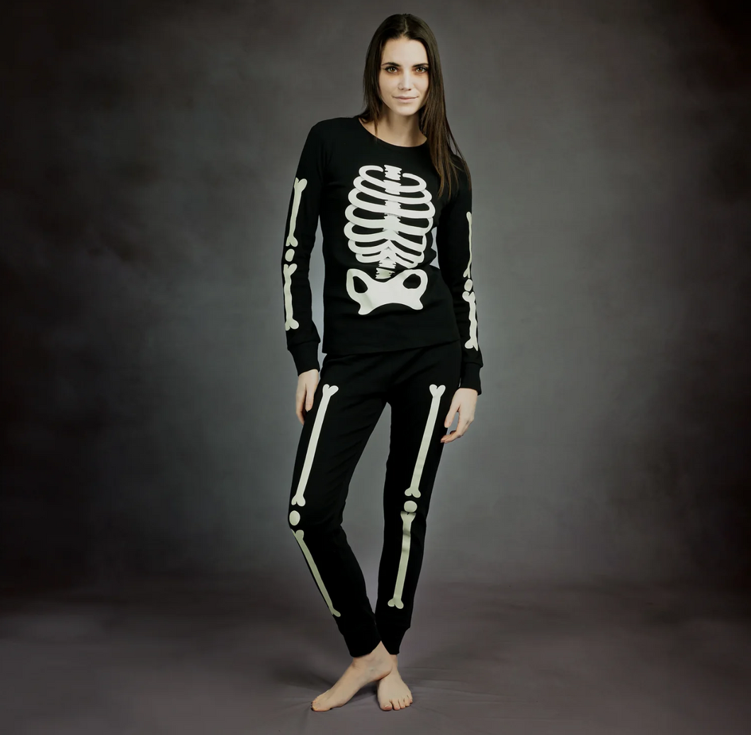 MAMA Glow In The Dark Skeleton PJ Set