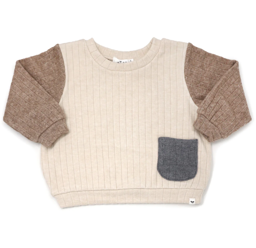 Mocha/Cream Wide Rib Sweater