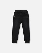 Load image into Gallery viewer, Black French Terry Denim Jogger
