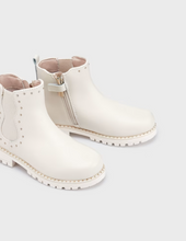 Load image into Gallery viewer, Cream Studded Biker Boot
