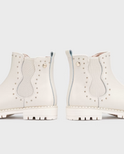 Load image into Gallery viewer, Cream Studded Biker Boot
