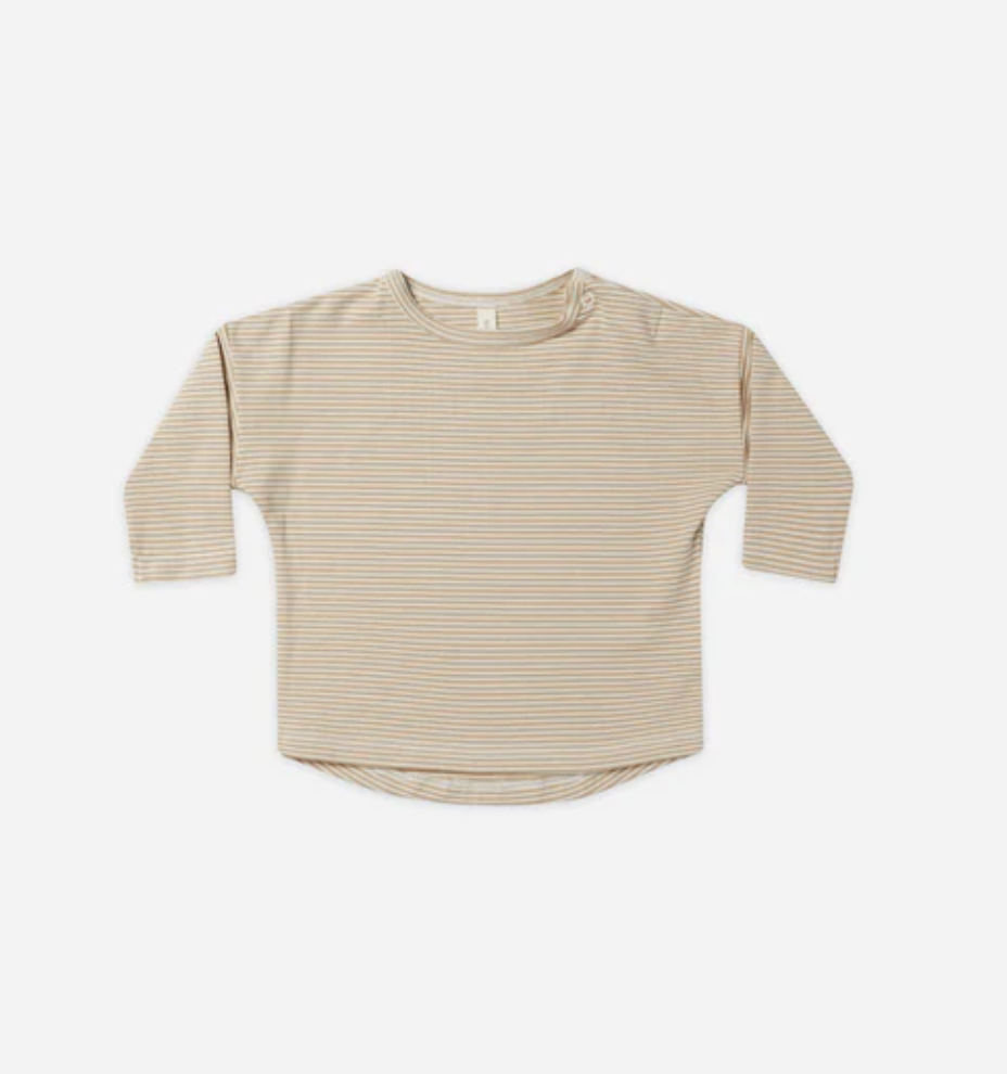 Latte Micro Stripe Long Sleeve Top