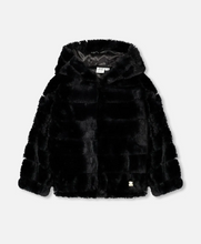 Load image into Gallery viewer, Black Faux Fur Hooded Jacket
