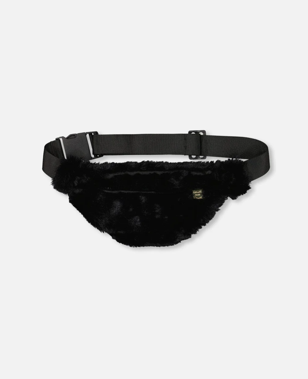 Black Faux Fur Fanny Pack