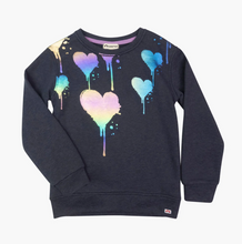 Load image into Gallery viewer, Brushed Navy Dripping Hearts Crewneck
