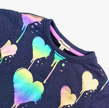 Load image into Gallery viewer, Brushed Navy Dripping Hearts Crewneck
