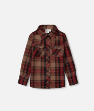 Load image into Gallery viewer, Caramel Fleece Plaid Button Up
