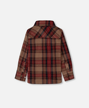 Load image into Gallery viewer, Caramel Fleece Plaid Button Up
