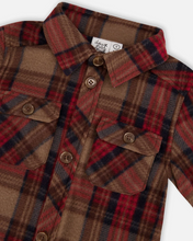 Load image into Gallery viewer, Caramel Fleece Plaid Button Up
