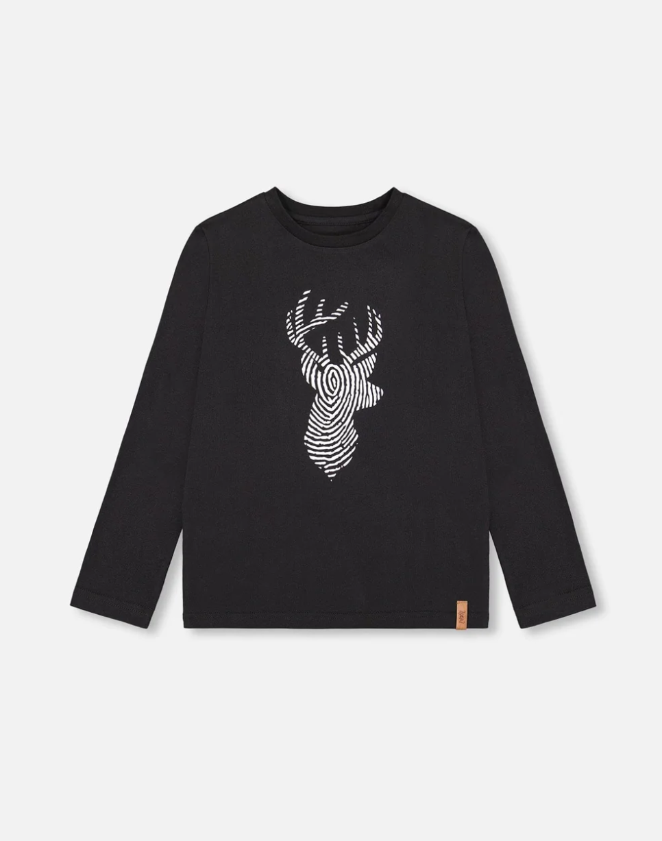 Deer Print Long Sleeve Top