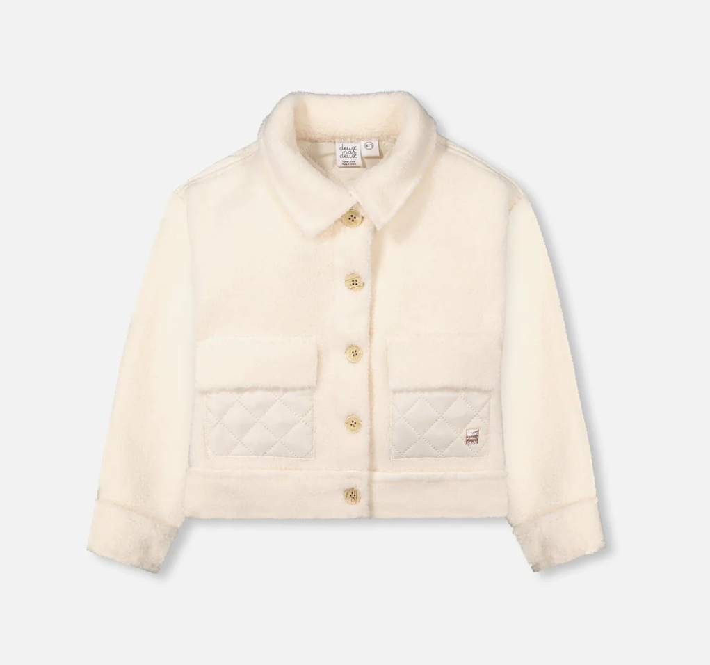 Cream Sherpa Quilted Pocket Jacket