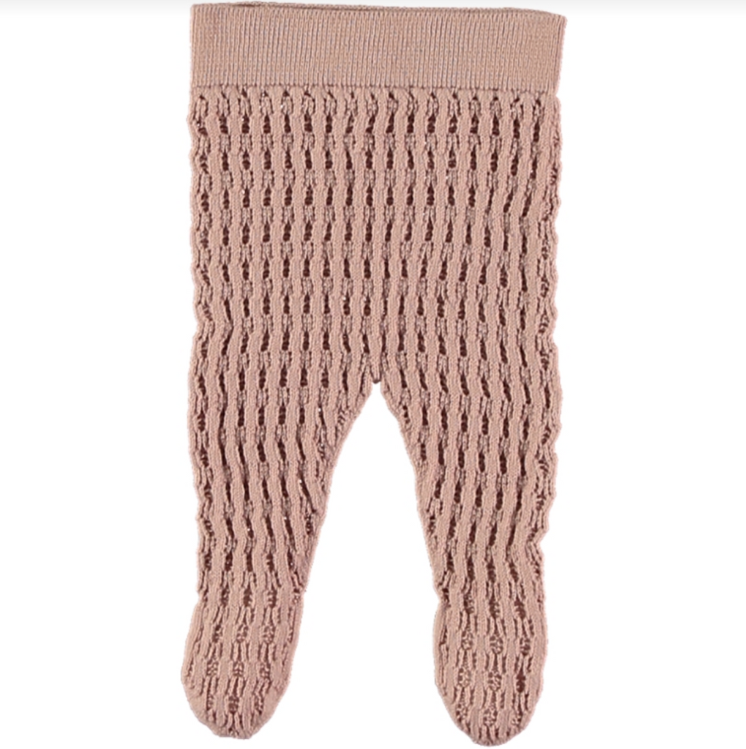 Pale Rose Scrunch Knit Footed Pant