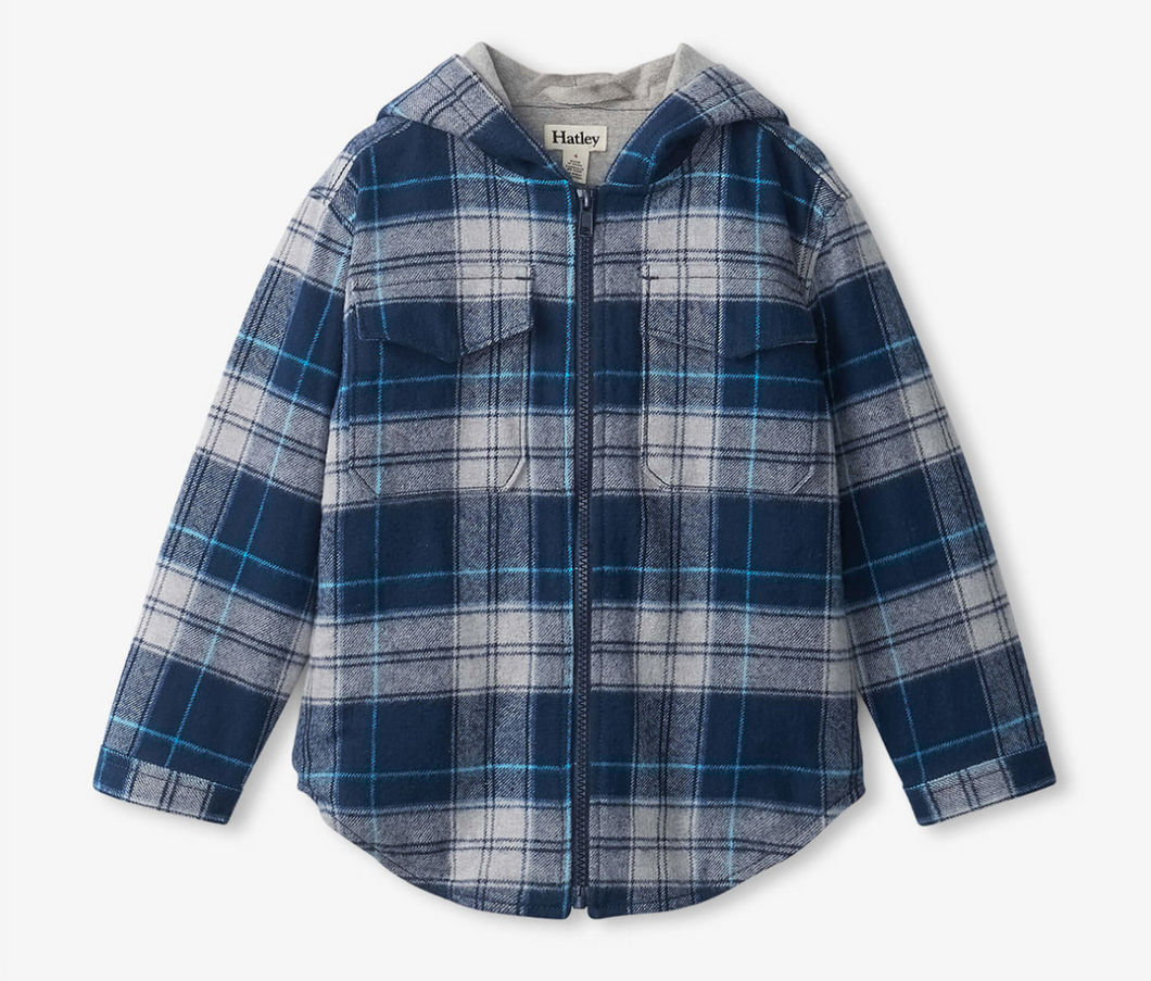 Wild Plaid Lined Hooded Shacket