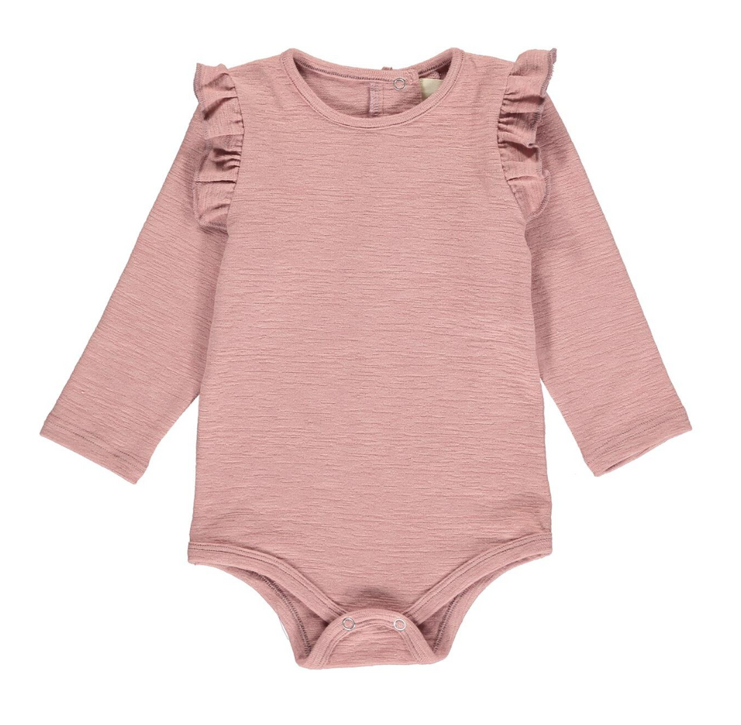 Pink Rose Ruffled Onesie