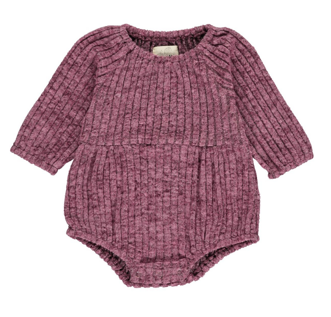 Heathered Purple Cozy Bubble Romper