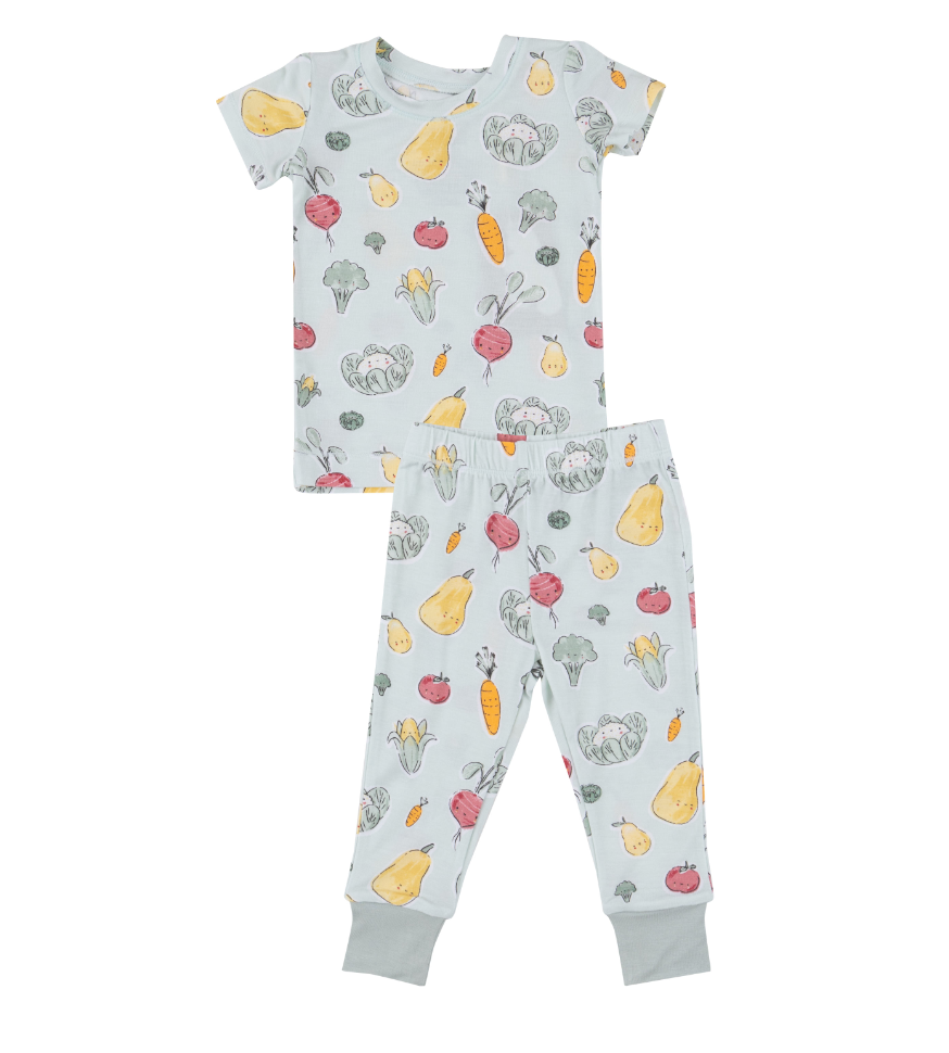 Watercolor Baby Veggies PJ Set