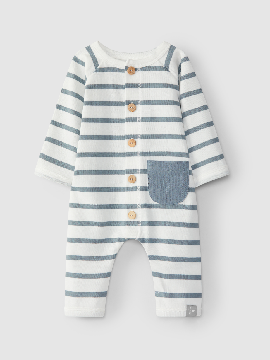 Dusty Blue Striped Coverall