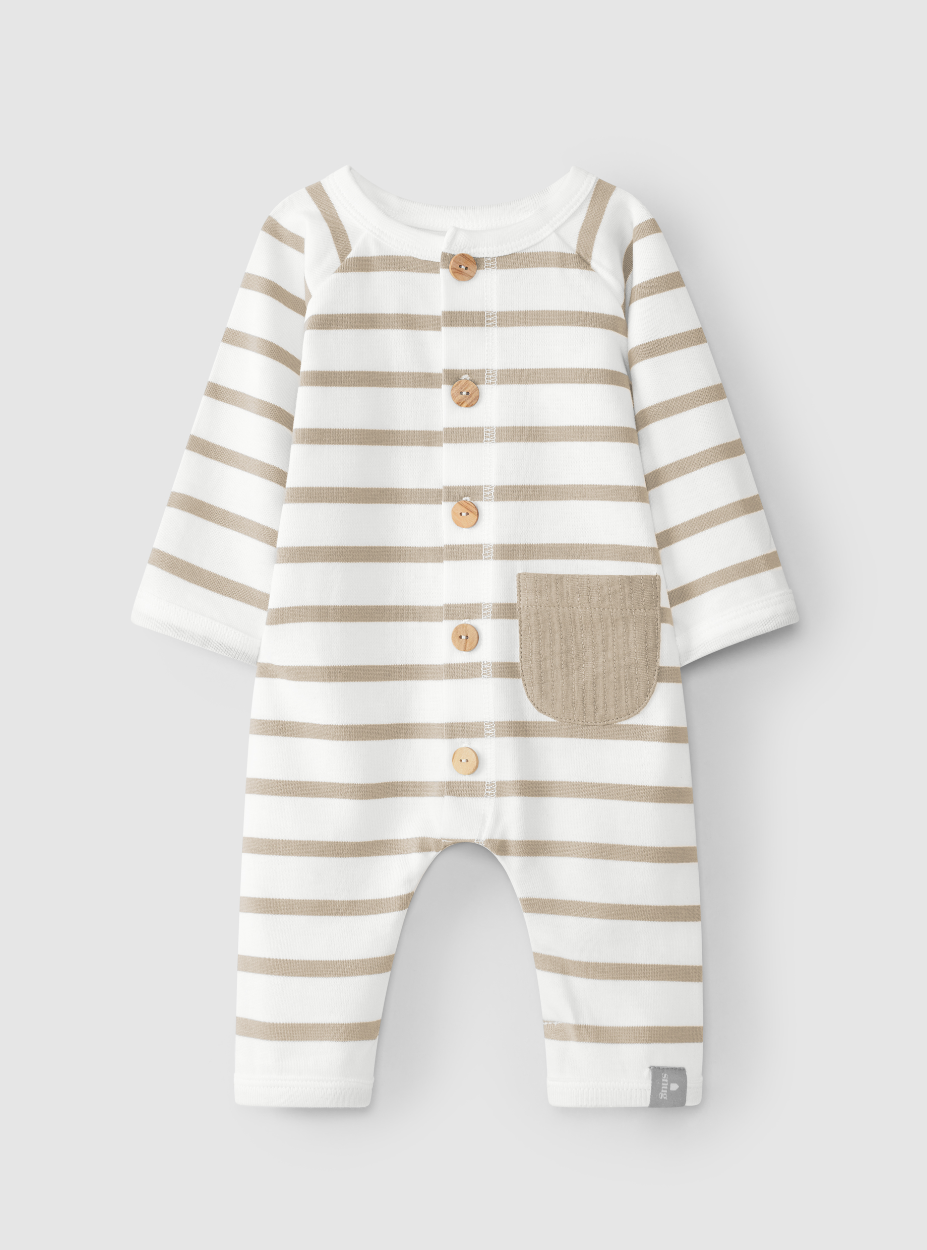 Taupe Striped Coverall