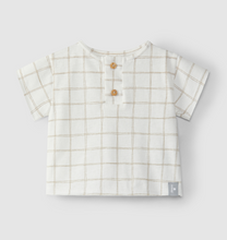 Load image into Gallery viewer, Taupe Grid Short Sleeve Tee
