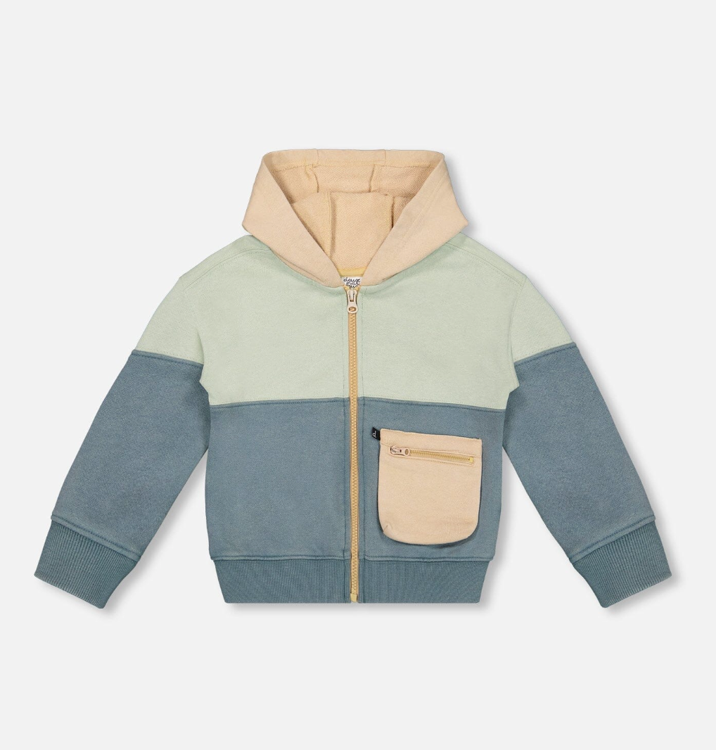 Dusty Blue Colorblock Hoodie