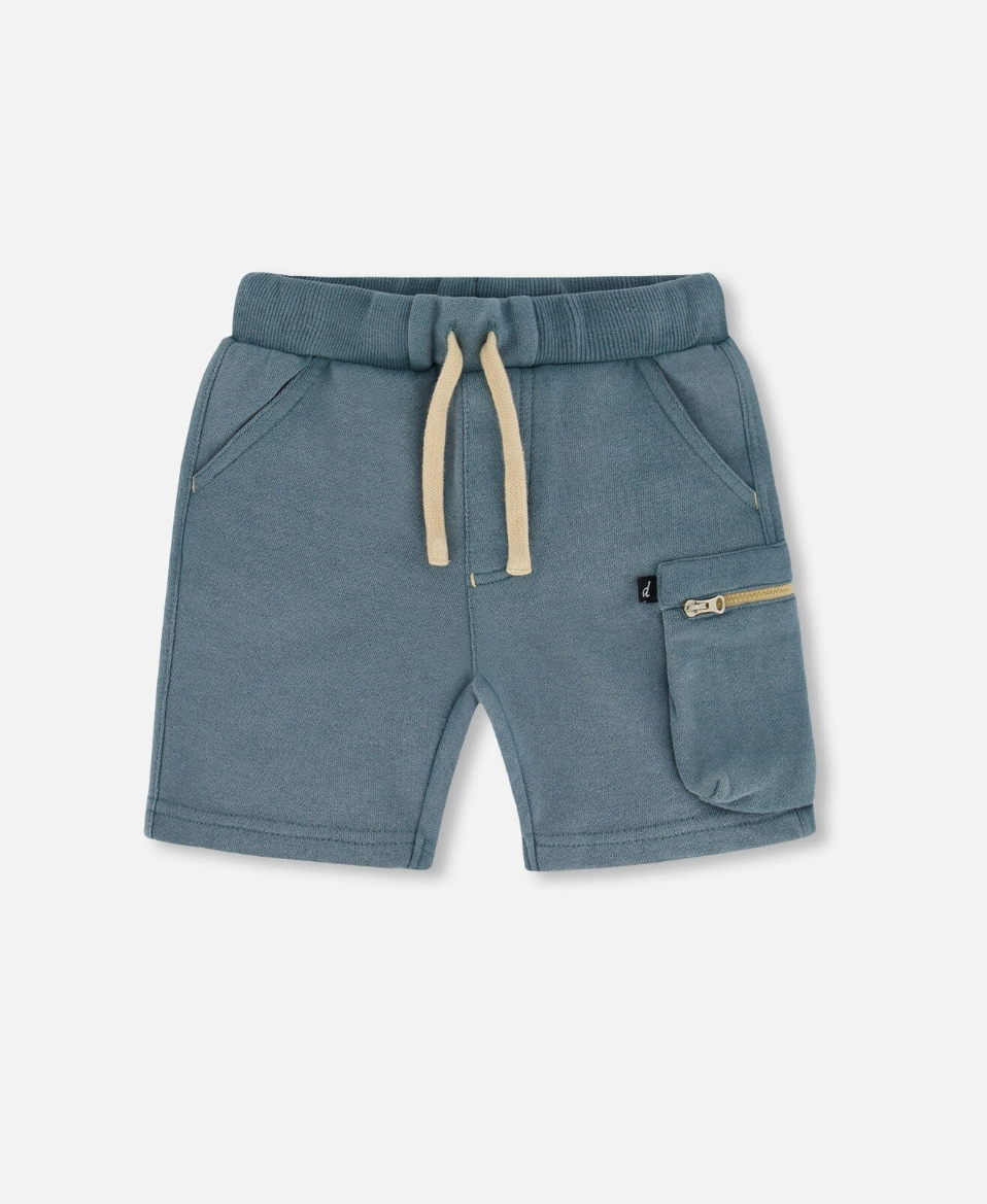 Dusty Blue Zip Shorts