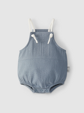 Load image into Gallery viewer, Dusty Blue Gauzy Bubble Romper
