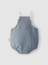Load image into Gallery viewer, Dusty Blue Gauzy Bubble Romper

