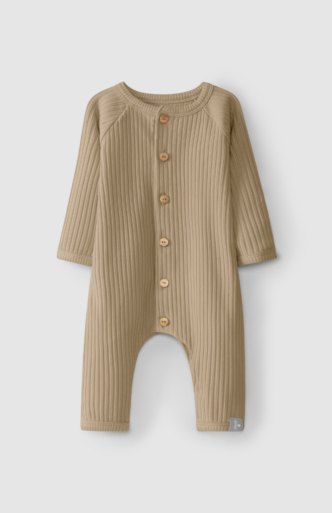Taupe Ribbed Coverall