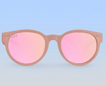 Load image into Gallery viewer, Blush Pink Round Sunglasses Mirrored Rose Gold
