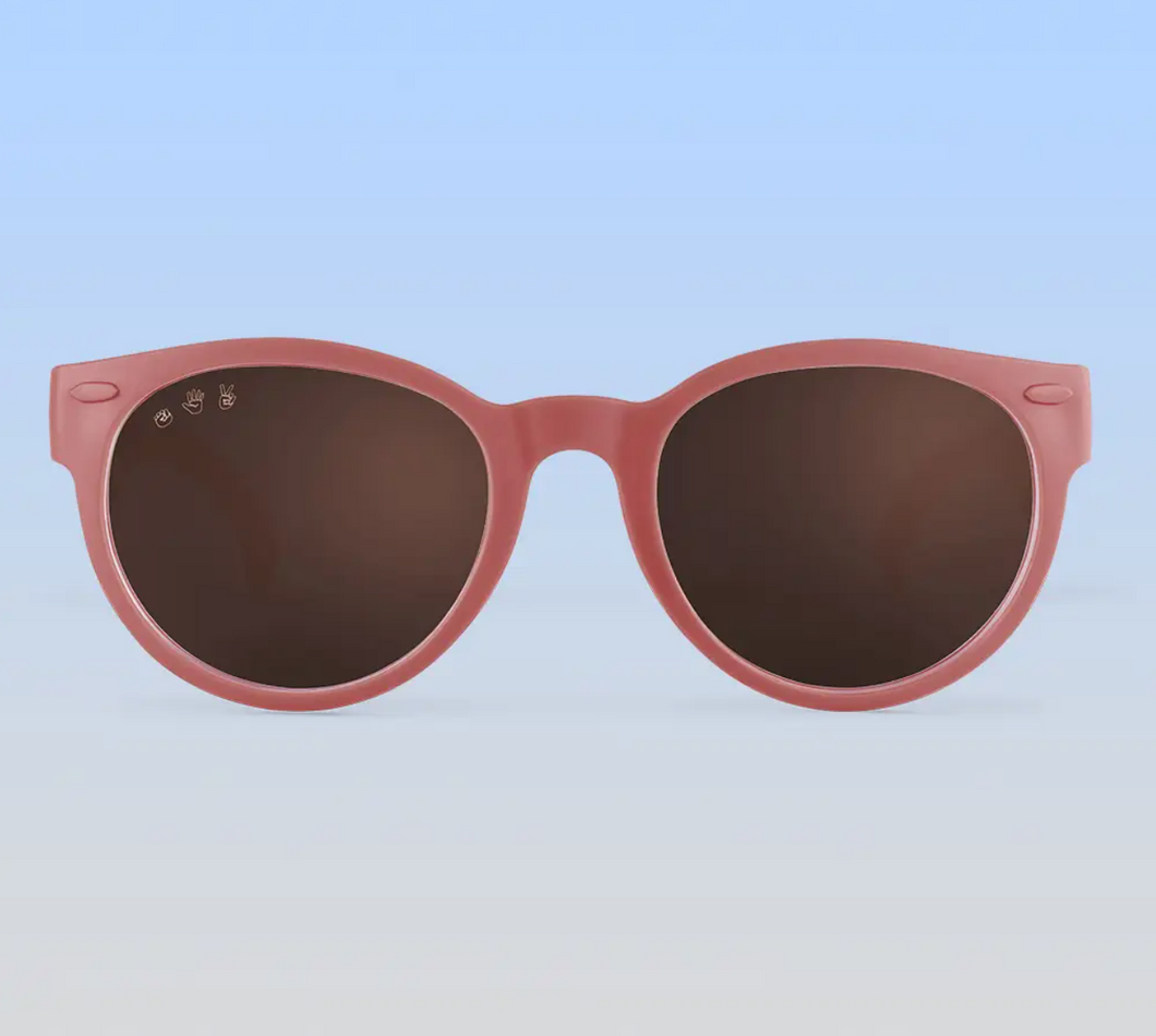 Dusty Rose Round Sunglasses / Brown Lenses