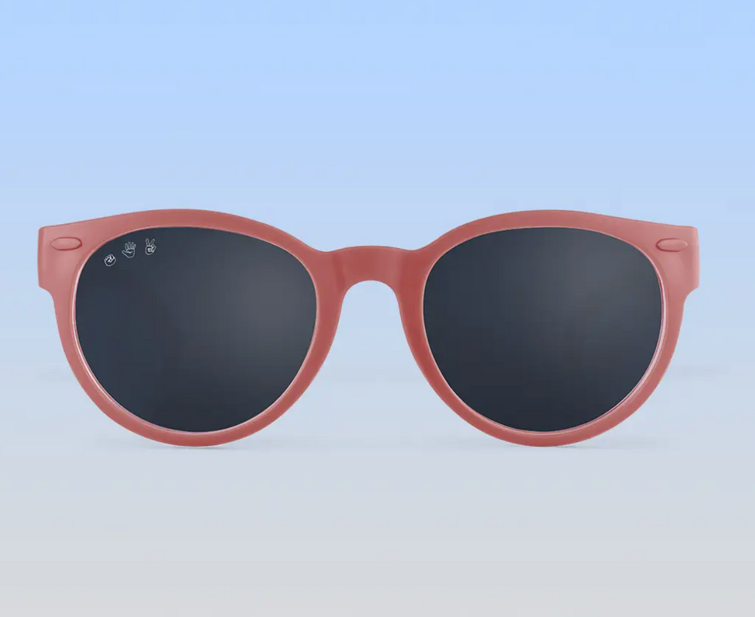 Dusty Rose Round Sunglasses / Grey Lenses