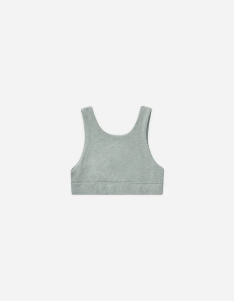 Heathered Seafoam Longline Sports Bra
