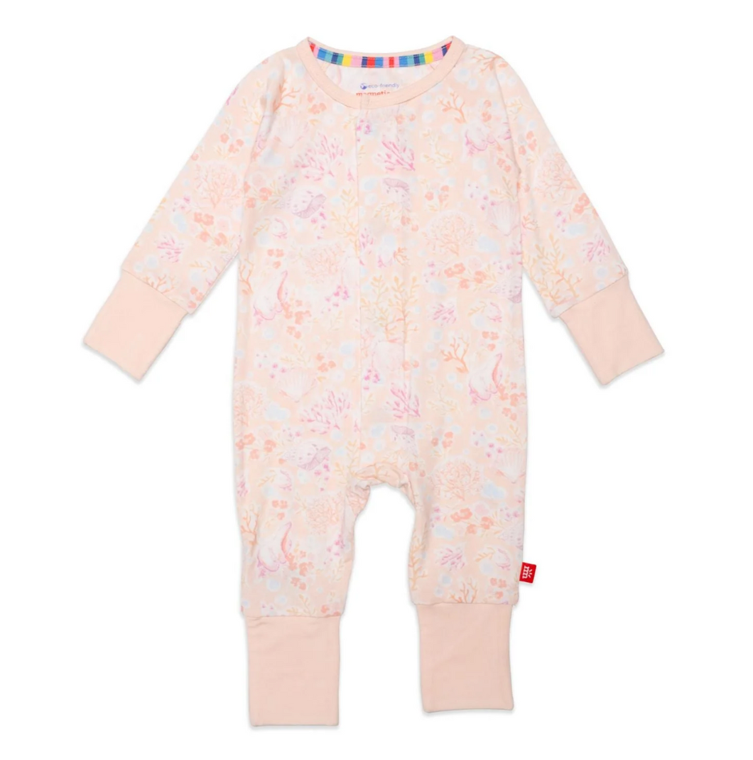 Coral Floral Modal Magnetic Coverall